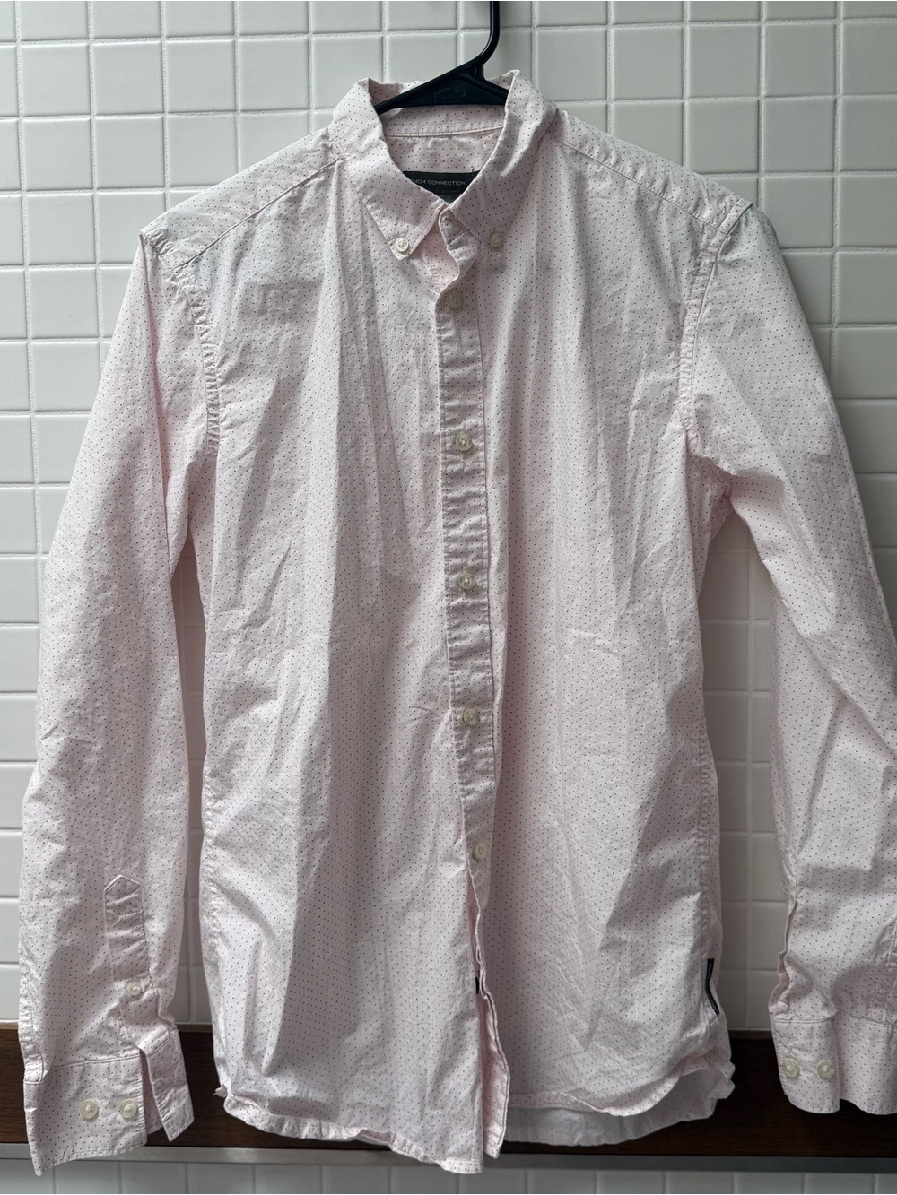 French Connection Light Pink Microdot Button-Down Shirt